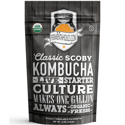Fermentaholics Organic Kombucha SCOBY with Starter Tea