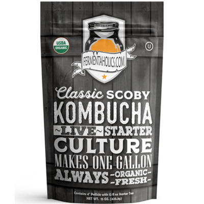 Fermentaholics Organic Kombucha SCOBY with Starter Tea