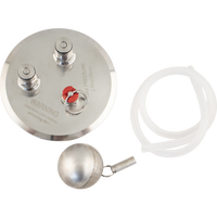 4 inch Tri-Clamp Lid with Ball Lock Posts, Pressure Relief Valve & Floating Dip Tube - KL05890