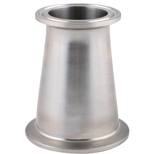 2 in. T.C. x 1.5 in. T.C. Stainless Tri-Clamp Concentric Reducer ...