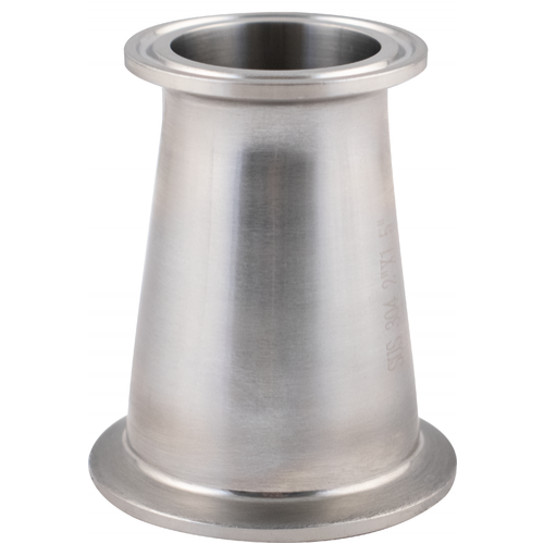 2 in. T.C. x 1.5 in. T.C. Stainless Tri-Clamp Concentric Reducer