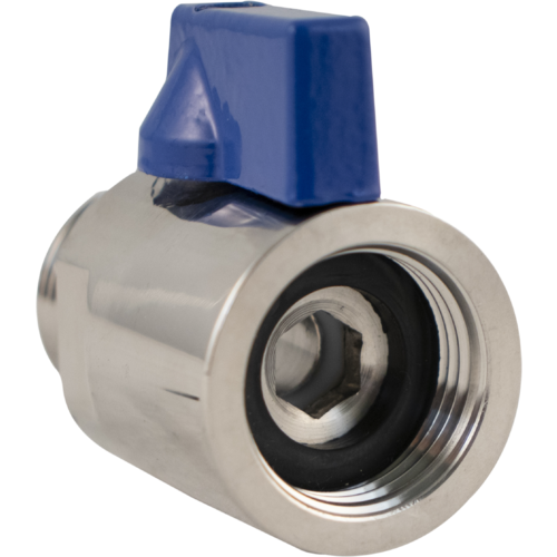 Shut off Beer Ball Valve, Stainless for Keg Couplers & Shanks - KL00406