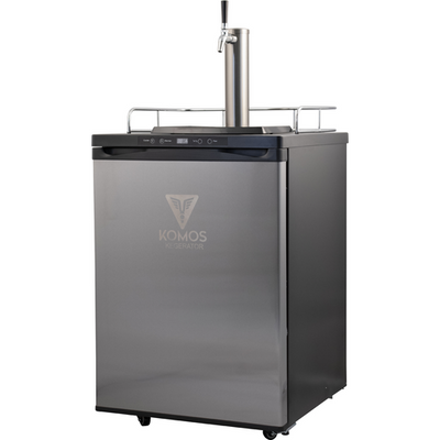 KOMOS® Double-Tap Kegerator - Stainless Steel Tower with Intertap Faucets