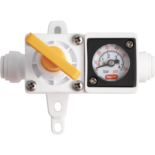 Duotight In-Line Regulator | Built-In Pressure Gauge | 0-60 PSI | Liquid & Gas Compatible | 8 mm Duotight - KL15035 by KegLand