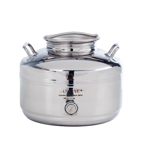 Sansone 10L / 2.6 Gallon Stainless Fusti Tank for Wine, Water, Honey, Olive Oil, Vinegar & more