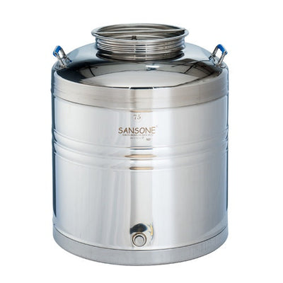 75L / 19.8 Gallon Stainless Fusti Tank Water Dispenser, Olive Oil, Wine Storage, Milk Storage by Sansone | Made in Italy