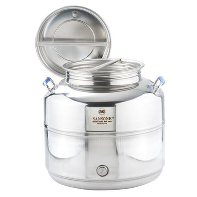 Sansone 30L / 7.9 Gallon Stainless Fusti Tank for Wine, Water, Honey, Olive Oil, Vinegar & more