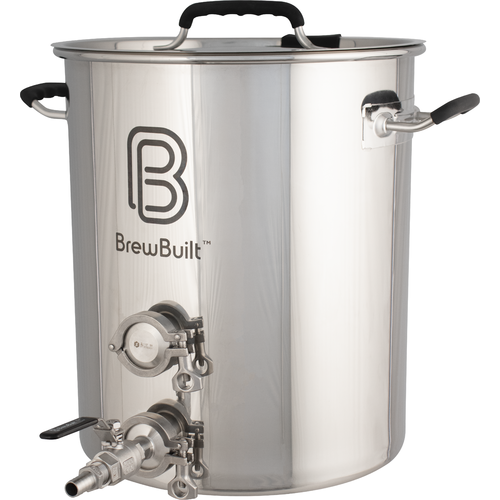 BrewBuilt 50 Gallon Stainless Steel Brewing Kettle with Ball Valve, Tri-Clamp Fittings