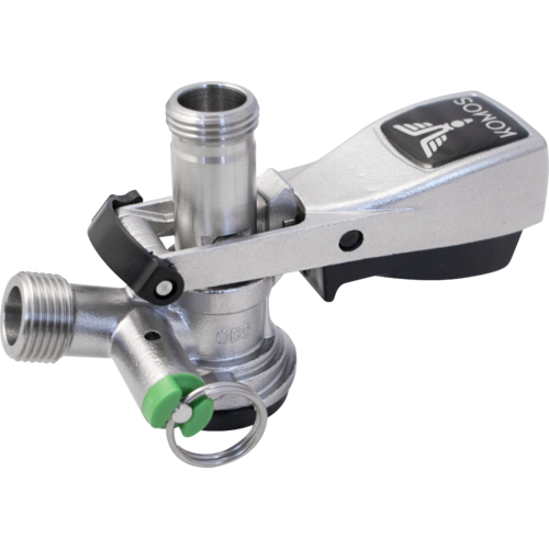 Komos D-Style Sanke Keg Coupler, Stainless Steel Body & Probe, US Sankey D Keg Tap with 65 psi PRV - D1523