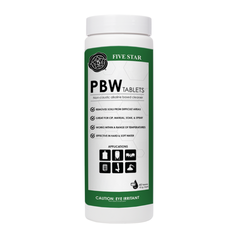 Fivestar PBW - 10g Tablets Non-caustic Alkaline Based Brewery Cleaner