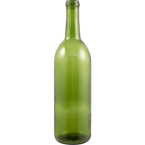 12 PACK - 750 mL Champagne Green Claret/Bordeaux Wine Bottles, Flat Bottom - Case of 12