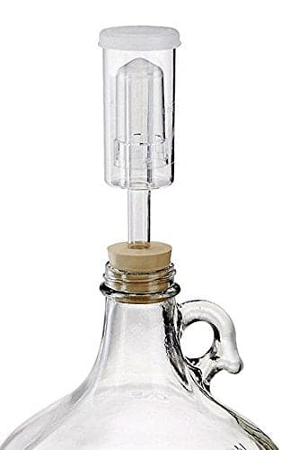 1 Gallon Small Batch Homebrew Fermentation Kit includes Glass Fermenter Jug Carboy with Handle, Rubber Stopper & 3-Piece Airlock