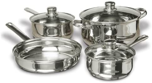 Concord 7-Piece Stainless Steel Cookware Set, includes Pots and Pans