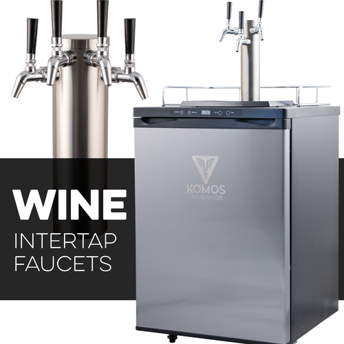 Komos® V2 Full Size Energy Efficient Wine Kegerator with Stainless Steel Intertap Faucets