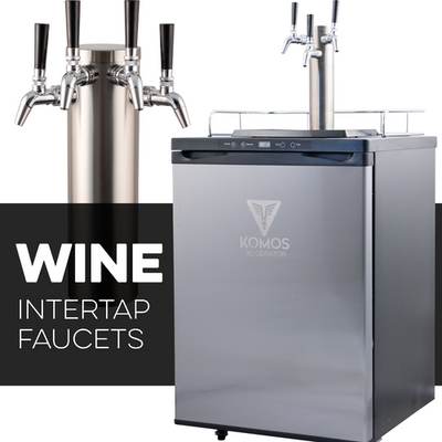 KOMOS® V2 Wine Kegerator - Full Size with Stainless Steel Intertap Taps