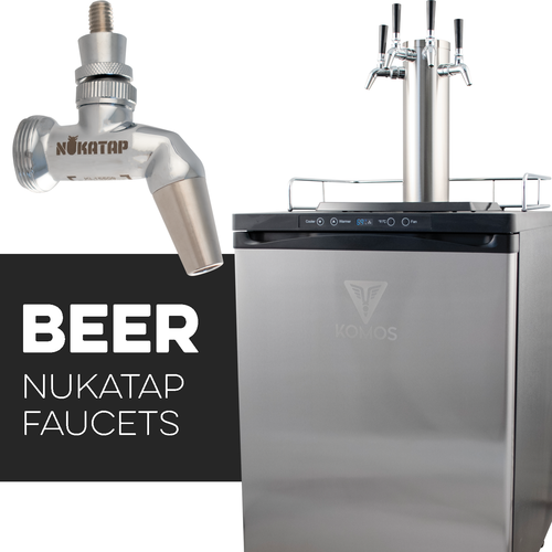 Komos® V2 Full Size Energy Efficient Kegerator with Stainless Steel NukaTap Faucets