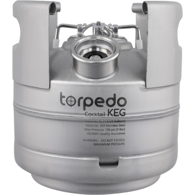 1.5 Gallon Torpedo Cocktail Keg - US Sanke 'D' Style Spear & Stainless Steel