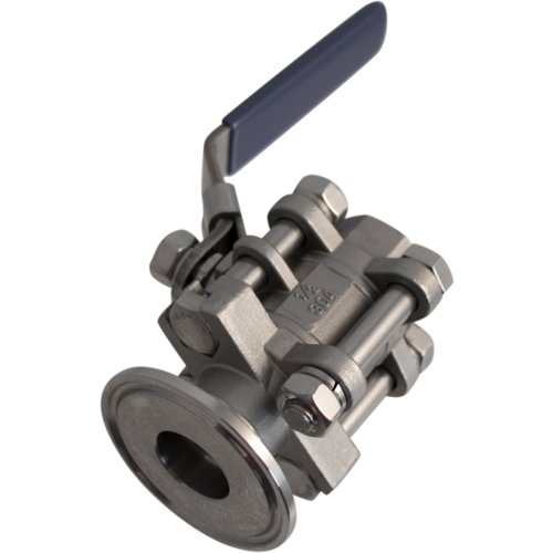 1.5 in. Tri-Clamp x 1/2 in. NPT 3 Stainless Steel Piece Ball Valve