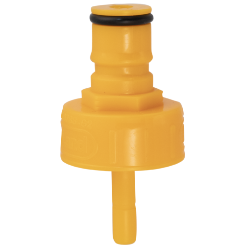 Yellow Plastic Carbonation & Line Cleaning Cap - Ball Lock Quick Disconnect