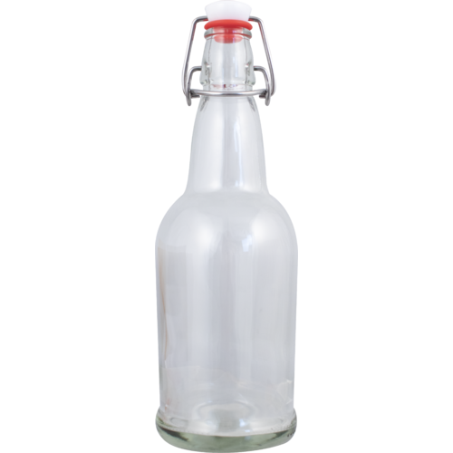 12 Pack - 16 oz Clear Pop Tops Swing Top Bottles