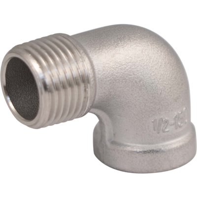 1/2" BSP Stainless Steel 90° Elbow - Male to Female Sanitary Fitting