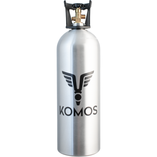 Komos® 20 lb CO2 Tank | Premium Aluminum | New | CGA320 Valve | US DOT Approved |