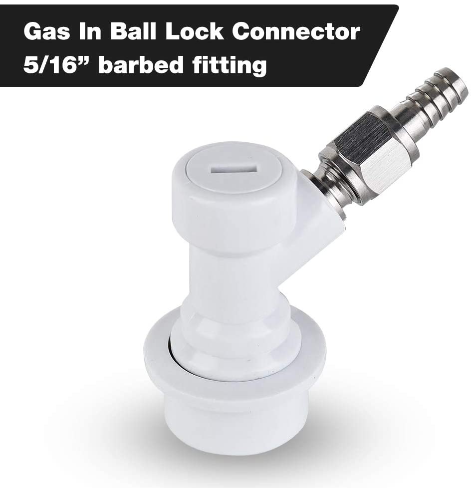 5/16" Barb with 1/4" Nut for Threaded / Flared Ball Lock Quick Connect Homebrew Keg Couplers