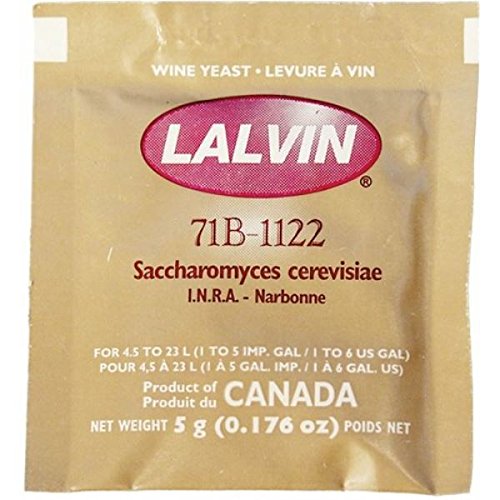 Lalvin 5 PACKS 71B-1122 Nouveau Style Wine Yeast 5g Homebrew Wine Making 4.5L-23L