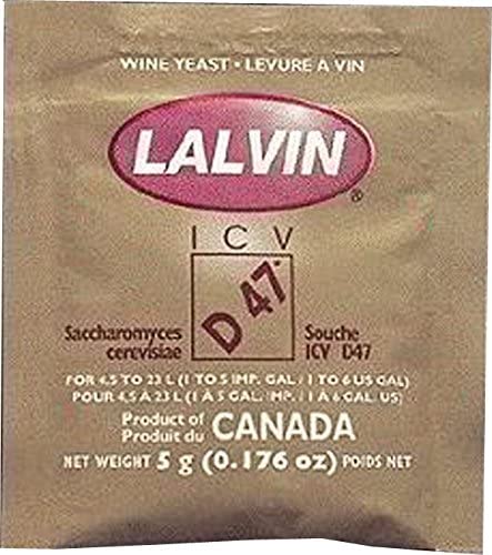 Lalvin 10 PACK Lalvin ICV-D47 Wine Yeast, 5g