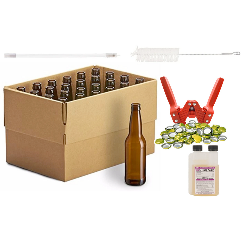 5 Gallon Deluxe Homebrew Bottling Kit with Bottles, Bottle Filler, Capper, Caps, Bottle Brush & Sanitizer