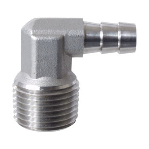 Stainless 90 Degree Elbow Barb - 3/8 in Barb. x 1/2 in. MPT