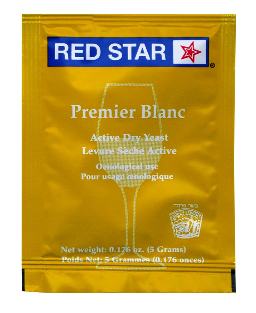 5 PACK Red Star Premier Blanc Wine Yeast, 5 g