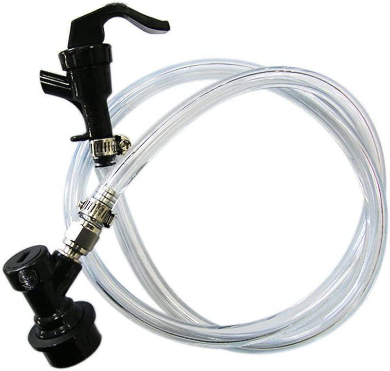 Premium 1/4" Ball Lock Beer Line Assembly, 3ft Liquid Line Picnic Tap w/ Quick Disconnect