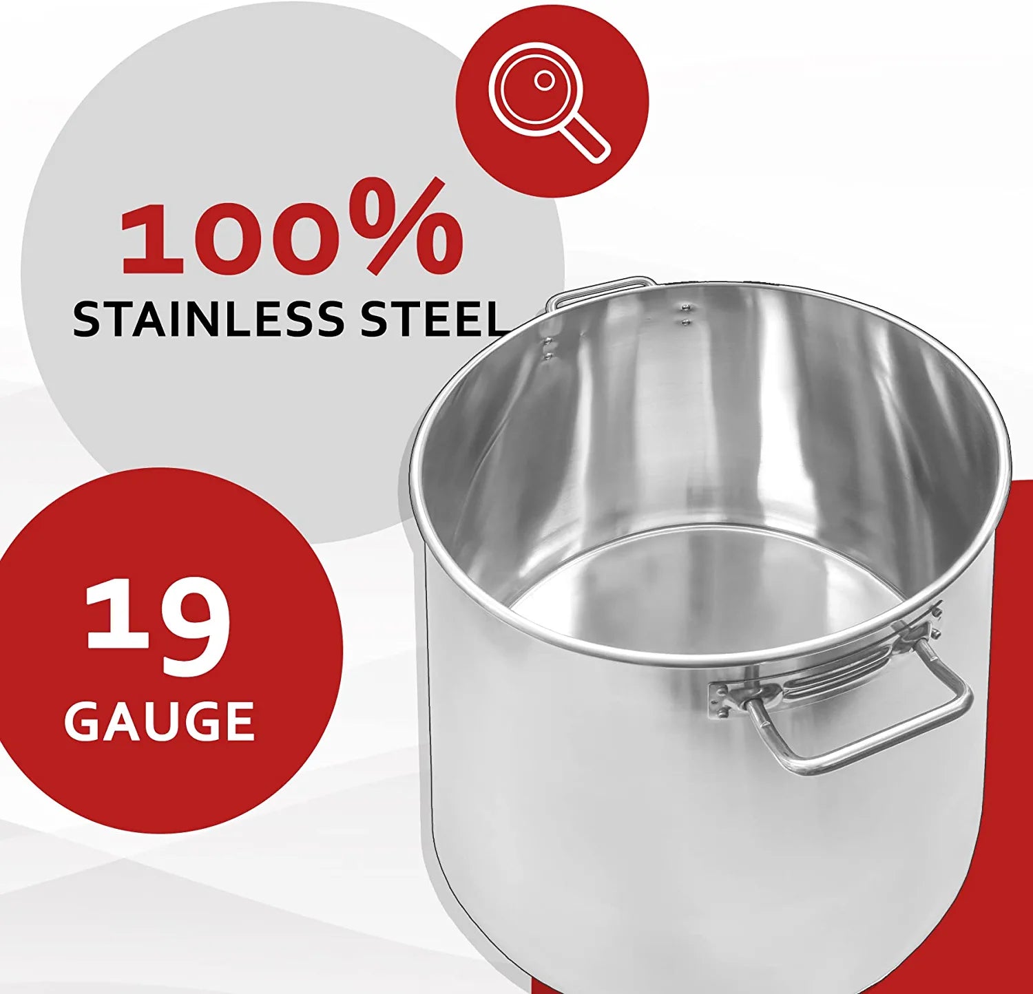 CONCORD Stainless Steel Stock Pot w/Steamer Basket. Cookware great for  boiling and steaming (80 Quart)