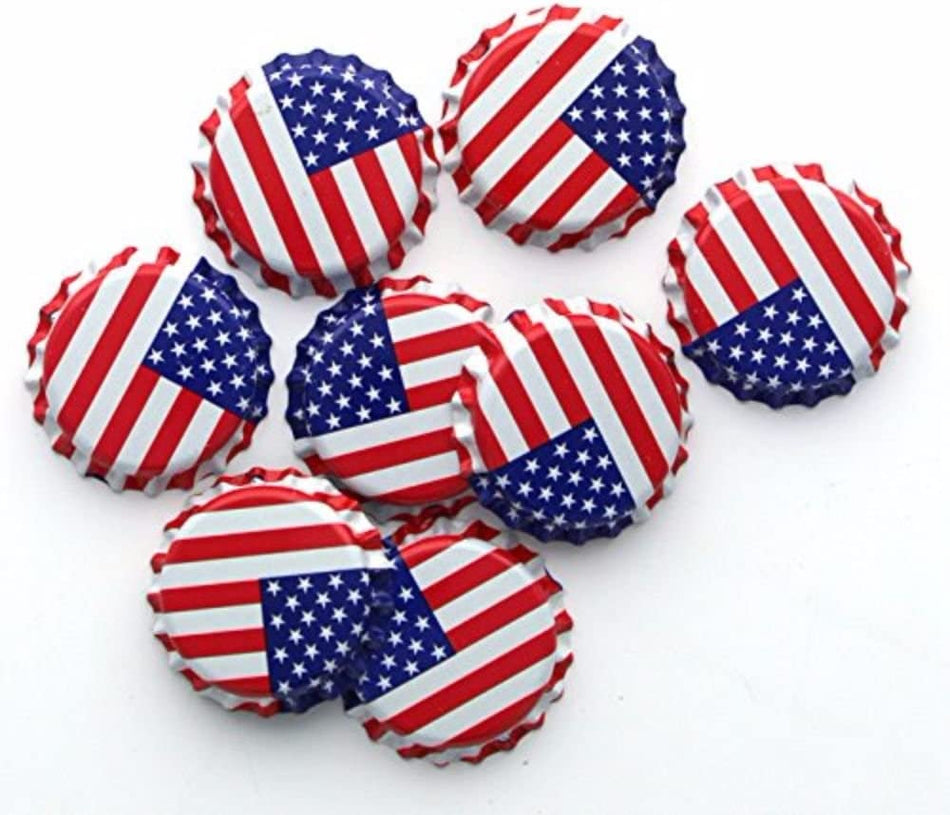 144 count American Flag Crown Bottle Caps w/ Oxygen Absorbing Liner