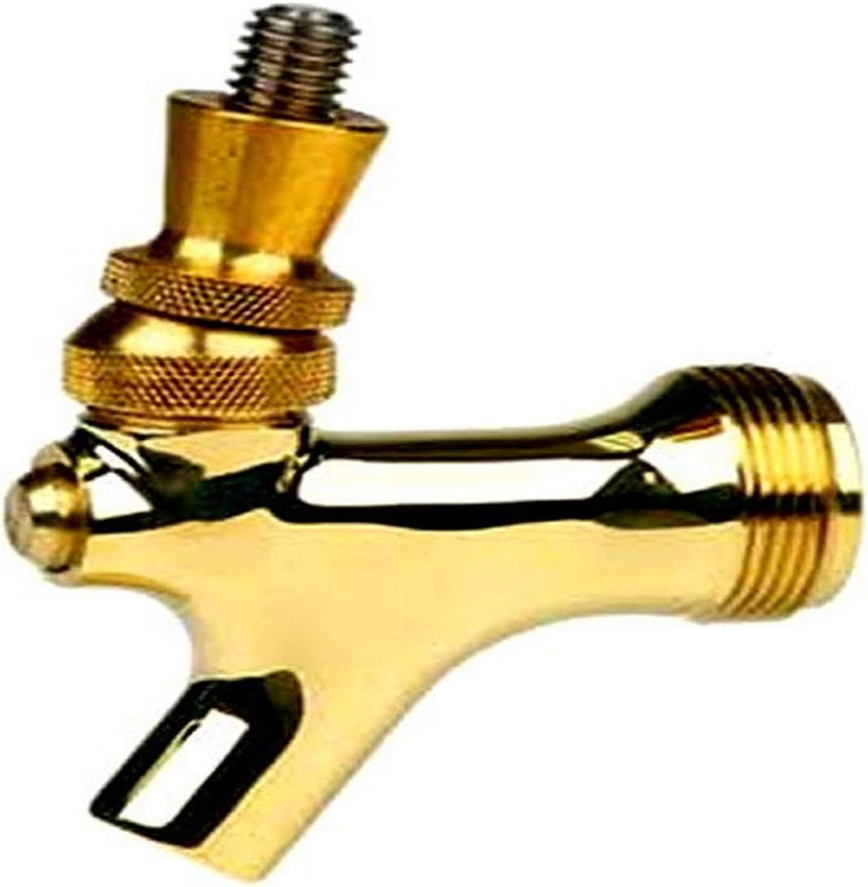 Polished Brass Beer Faucet with Stainless Steel Lever, Chrome