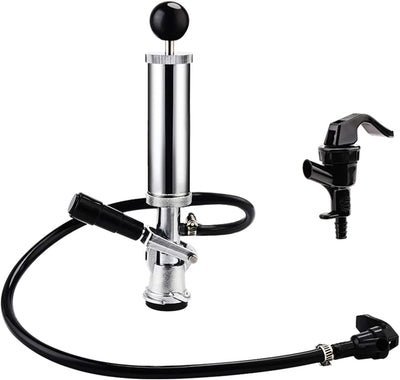 Heavy Duty Complete D-System Beer Keg Pump 4” US Sankey Beer Keg Party Pump Picnic Keg Tap Keg Hand Pump Draft Beer Kegerator Party Pump Durable Lever Handle Lock, 4-Inch Keg Pump