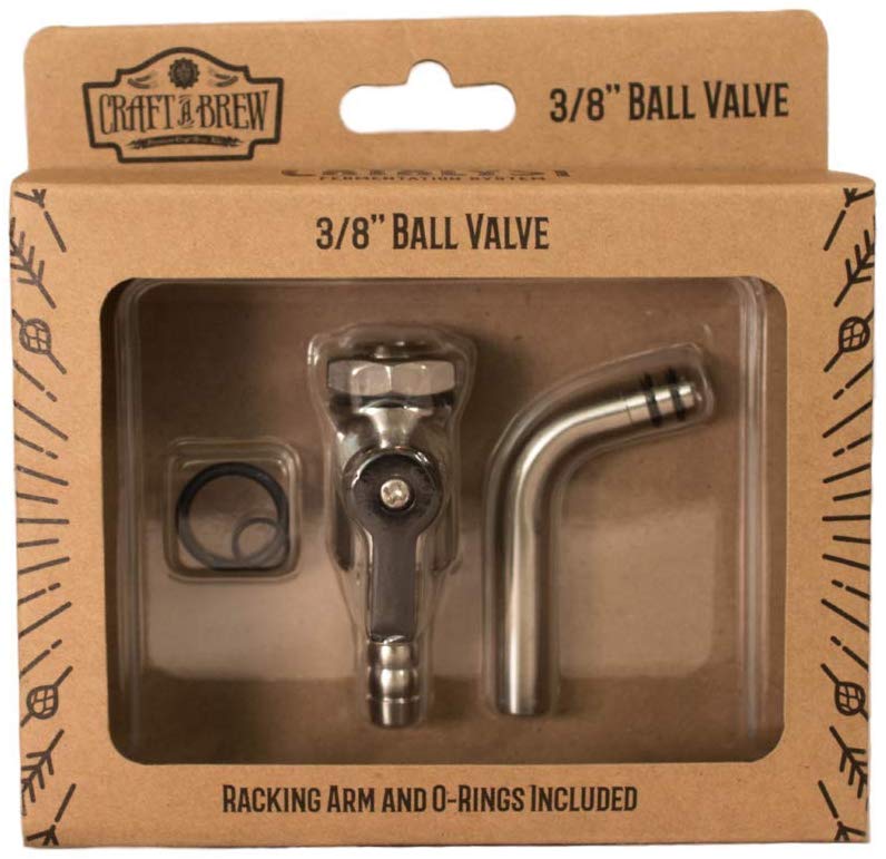 Craft A Brew Ball Valve, 3/8", Metal Grey