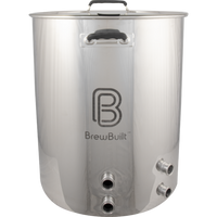 BrewBuilt 50 Gallon Stainless Steel Brewing Kettle with 4x 1.5 inch Tri Clamp Ports