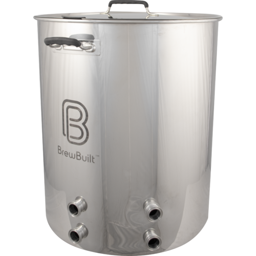 BrewBuilt 50 Gallon Stainless Steel Brewing Kettle with 4x 1.5 inch Tri Clamp Ports