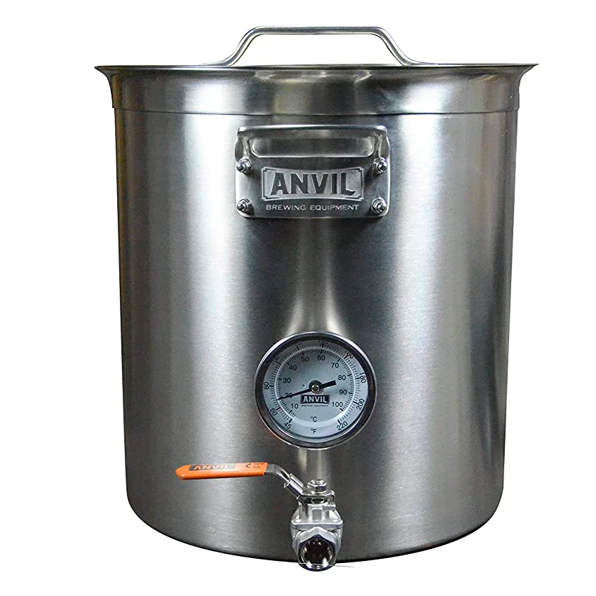 Anvil Stainless Steel Brew Kettle with Ball Valve, Thermometer & Dip Tube