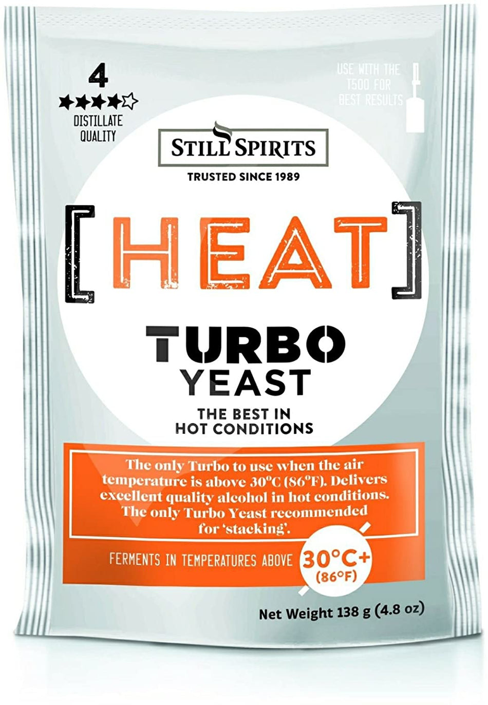 Turbo Heat Temperature Tolerant Yeast 138g Still Spirits
