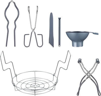 Concord 7 Pieces Premium Stainless Steel Canning Set Starter Kit w/ Rack. No Rust, Extra Stability