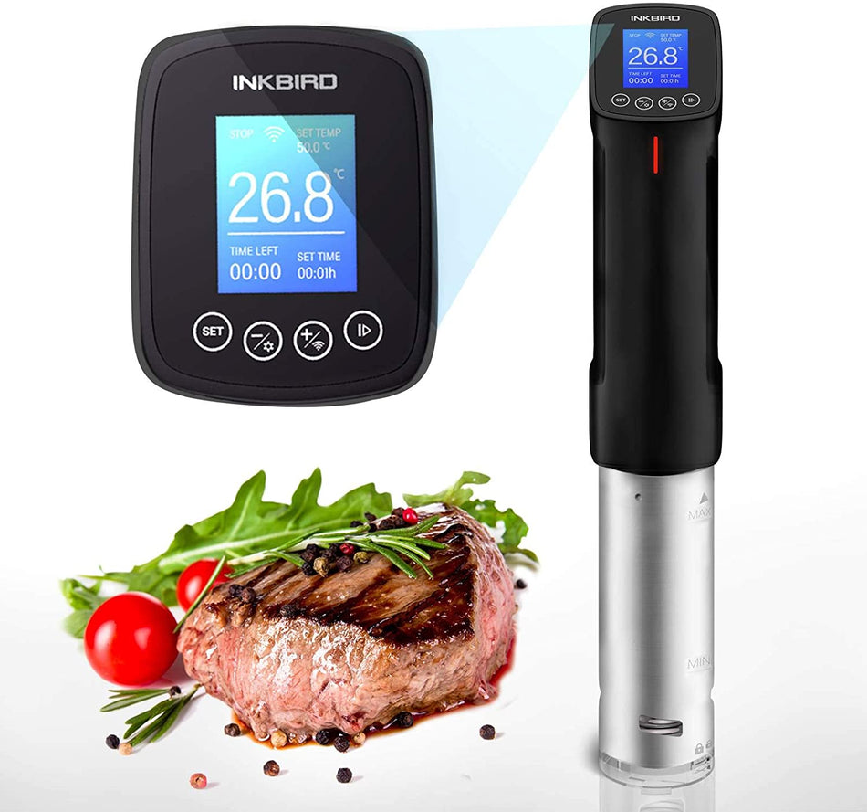 WiFi Sous Vide Cooker Culinary Cooker, 1000 Watts, Recipe, Precise Temperature and Timer, Programmable Interface, Stainless Steel Thermal Immersion Circulator for Kitchen - ISV-100W