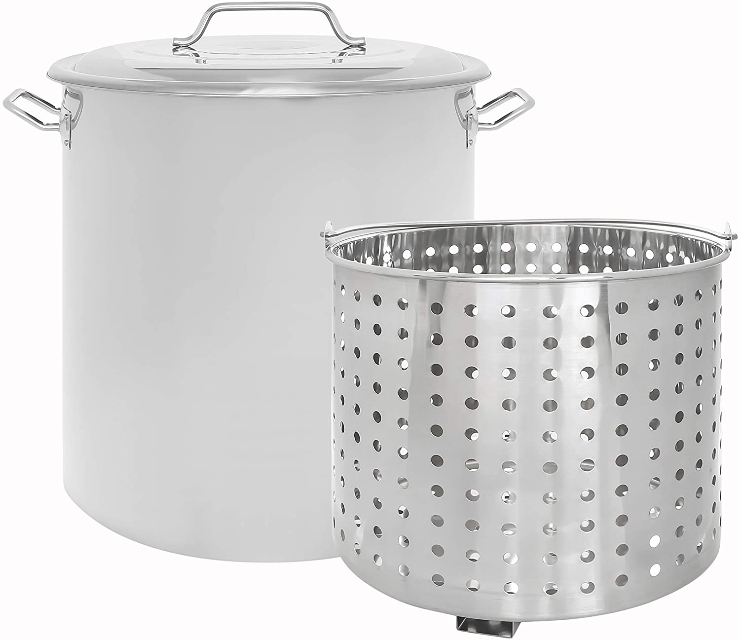 Stainless Steel Stock Pot w/ Steamer Basket - Cookware great for boiling and steaming