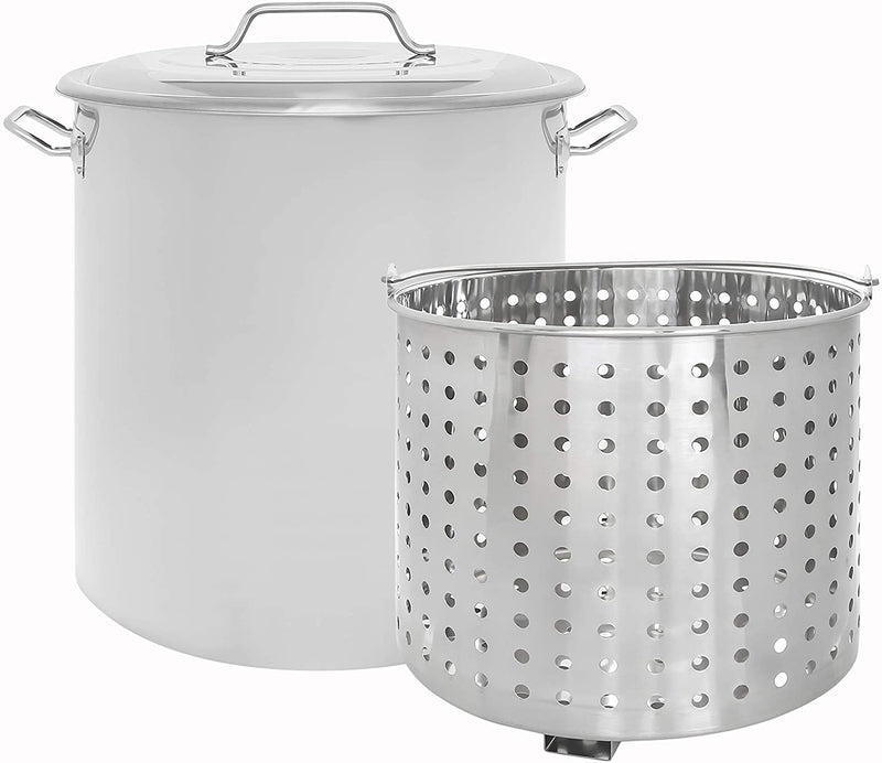 Concord 40 Quart Stainless Stock Pot Set - Includes Steamer Basket