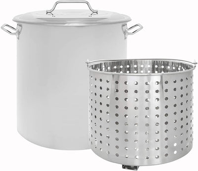 Concord 40 Quart Stainless Stock Pot Set - Includes Steamer Basket