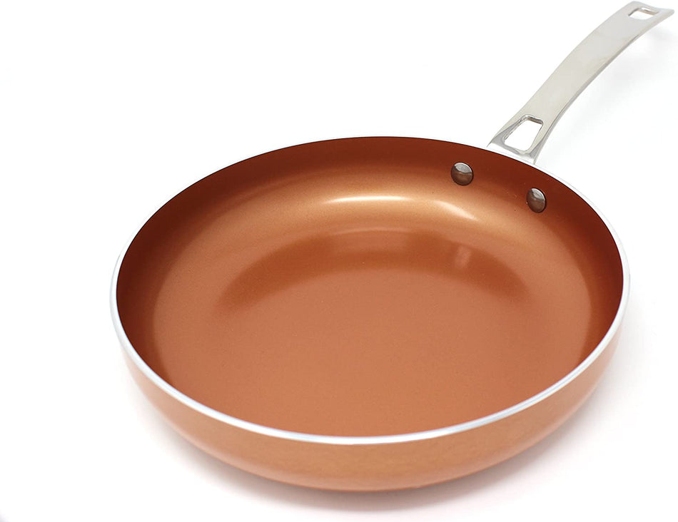Concord 3 Piece Ceramic Coated -Copper- Frying Pan Cookware Set (Induction Compatible)