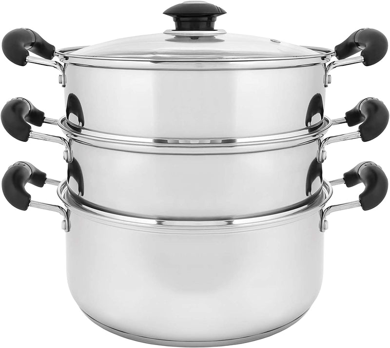Concord 24 cm 3-Tier Stainless Steel Steamer Pot - 10" Induction Ready