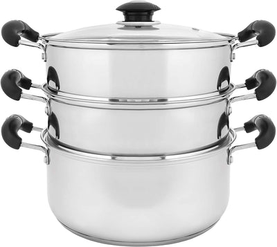 Concord 24 cm 3-Tier Stainless Steel Steamer Pot - 10" Induction Ready